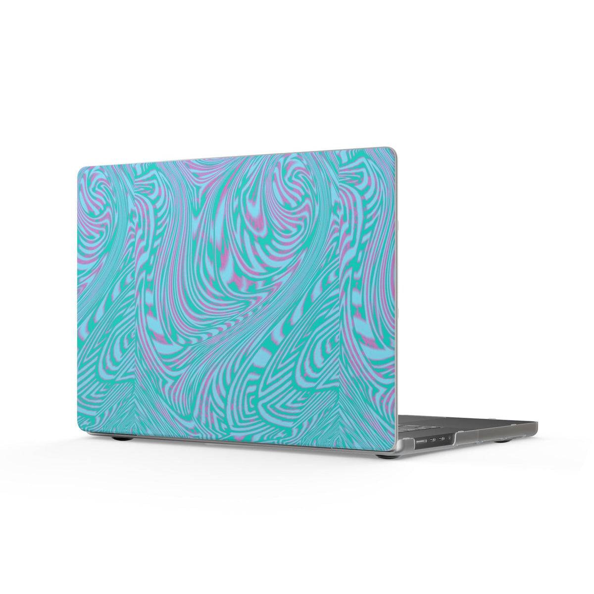 Turquoise Swirl Matte MacBook Case — Abstract Marble Laptop Skin