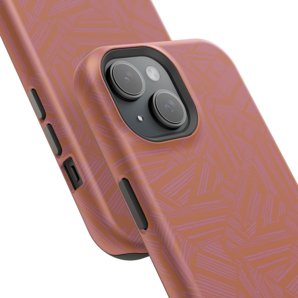 Protective iPhone 18 Pro Max Case With Terracotta Geometric MagSafe Impact Resistance