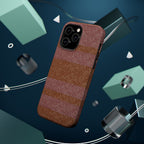 Striped Leather-Texture Magnetic Phone Case — Impact-Resistant iPhone Cover, striped camera wireless charging iphone 18 pro max case