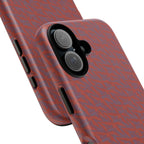 Red Pebble Texture Tough Phone Case — Rugged Shockproof iPhone Cover, wireless charging iphone 17 promax case featuring a protective red textured back