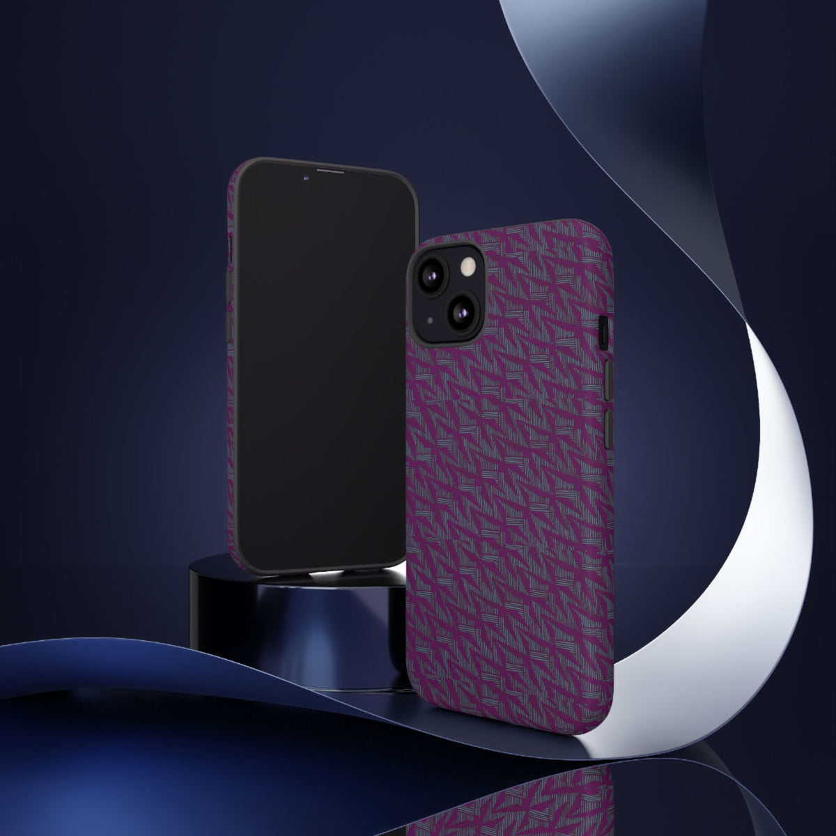 Shockproof Iphone 17 Pro Cover, Purple Geometric Dual-Layer TPU Case, UV-Protected