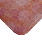 Close-up of the Memory Foam Bath Mat showcasing the intricate floral circle design in soft pink tones and premium microfiber for a luxurious feel.