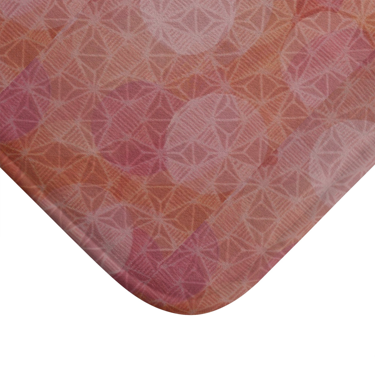Close-up of the Memory Foam Bath Mat showcasing the intricate floral circle design in soft pink tones and premium microfiber for a luxurious feel.