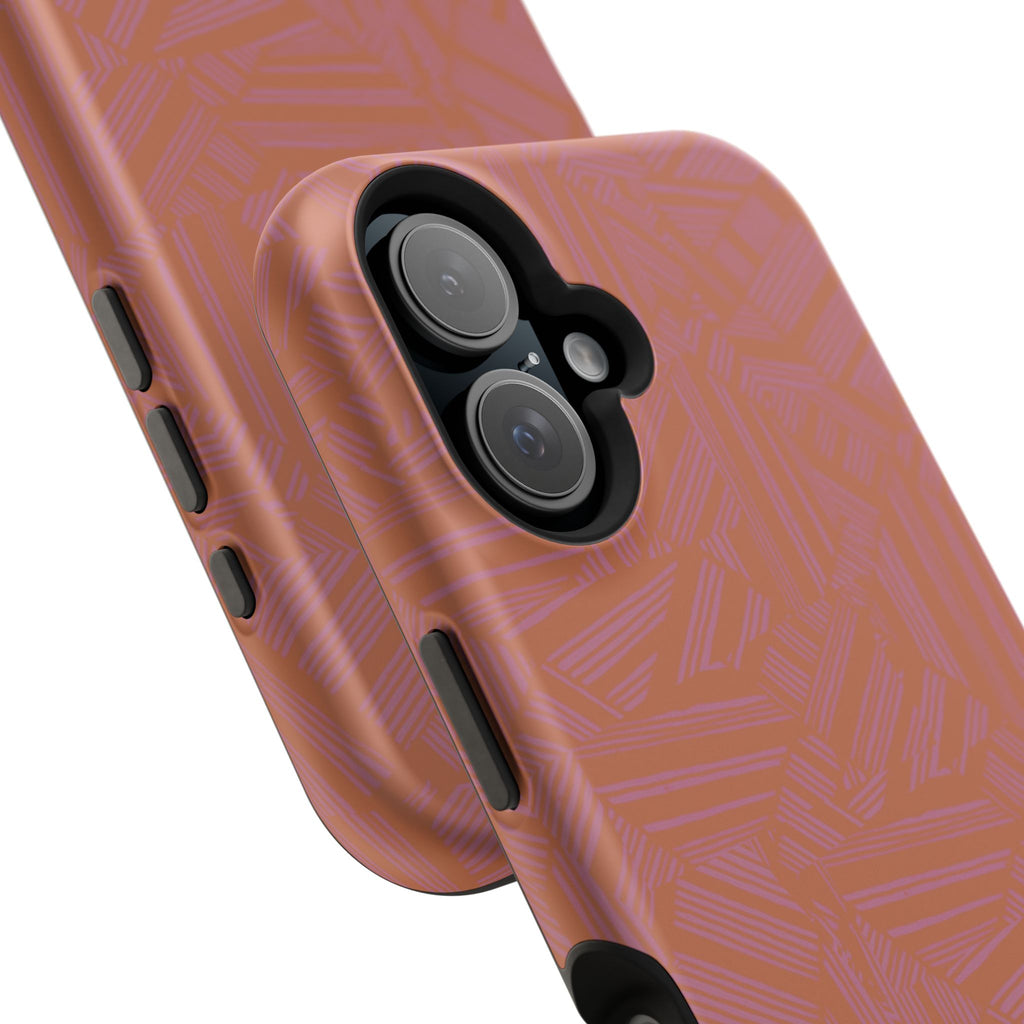 Protective iPhone 18 Pro Max Case With Terracotta Geometric MagSafe Impact Resistance