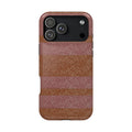 Striped Leather-Texture Magnetic Phone Case — Impact-Resistant iPhone Cover, slim protective wireless charging iphone 18 pro max case