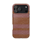 Striped Leather-Texture Magnetic Phone Case — Impact-Resistant iPhone Cover, slim protective wireless charging iphone 18 pro max case