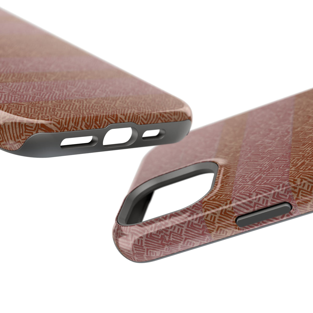 Striped Leather-Texture Magnetic Phone Case — Impact-Resistant iPhone Cover, exploded view wireless charging iphone 18 pro max case