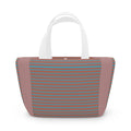 Striped Retro Lunch Bag – Teal & Terracotta Compact Insulated Tote