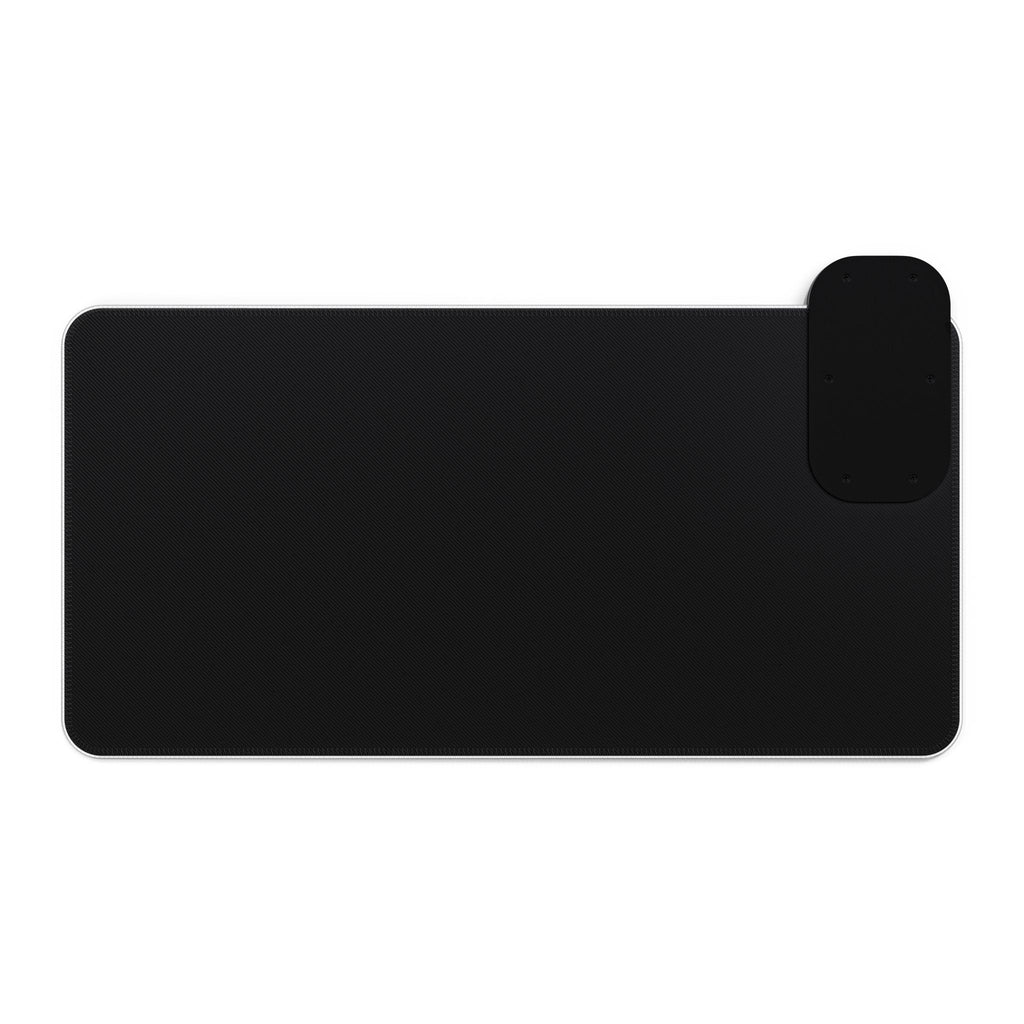 LED Wireless Charging Gaming Mouse Pad — Geometric Amber RGB Desk Mat