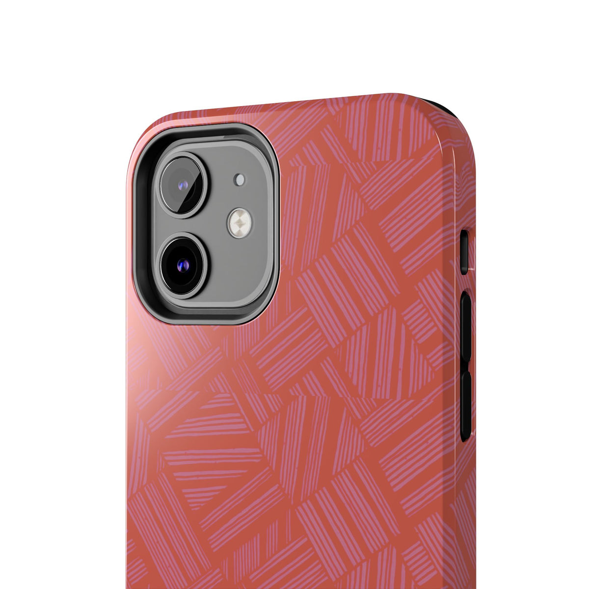 Tough Phone Case — Geometric Coral Pattern Protective Cover, shockproof iphone 18 pro case with camera island opening