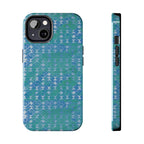Tough Phone Case — Blue-Green Geometric Watercolor Pattern, shockproof iphone 17 pro case textured geometric design