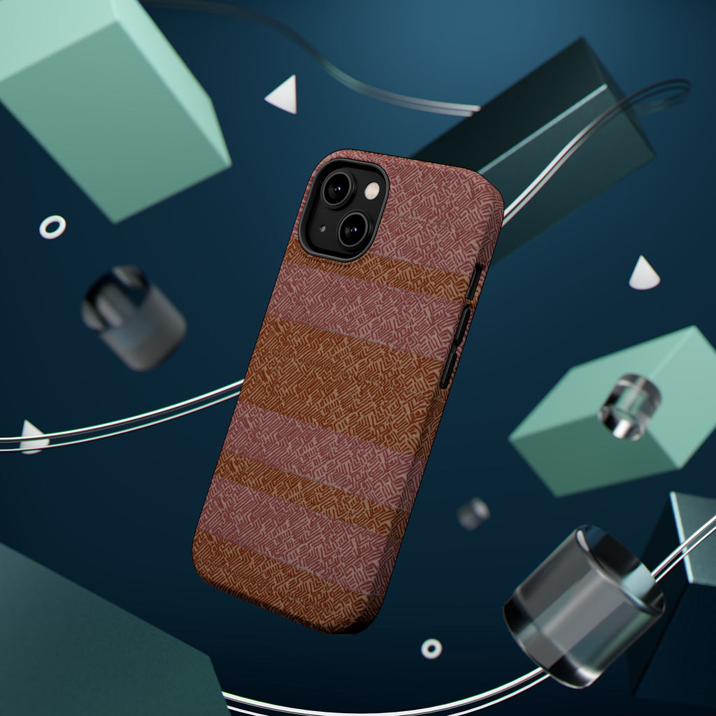 Striped Leather-Texture Magnetic Phone Case — Impact-Resistant iPhone Cover, full-wrap wireless charging iphone 18 pro max case