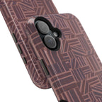 Impact Resistant Iphone 17 Pro Max Case - MagSafe Dual-Layer Geometric Brown Design
