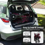 Momfann 2-Seater All-Terrain Stroller Wagon for Kids folded inside an SUV, showing easy momfann 2 seater folding stroller wagon storage, Momfann, Shopify Collective.