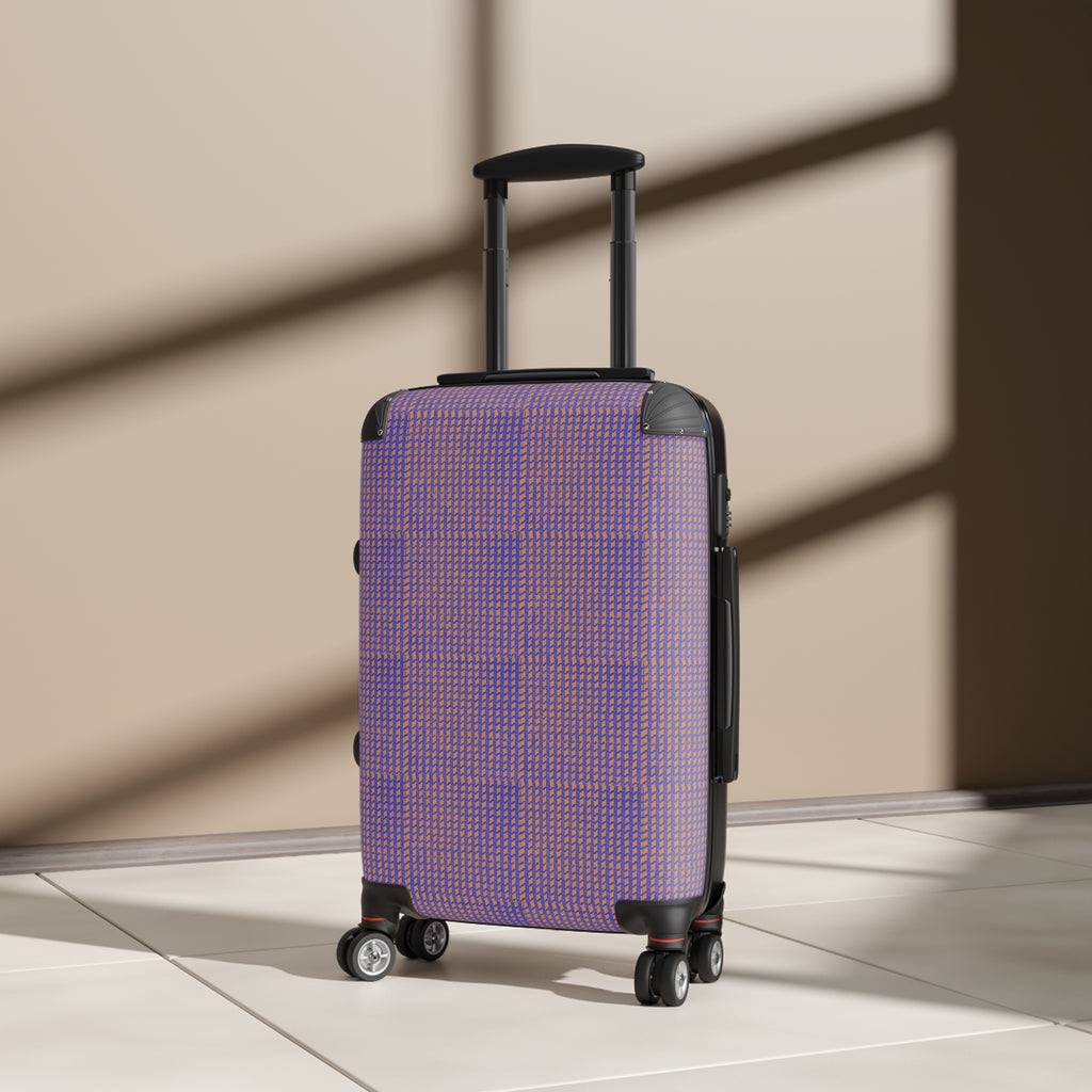 Purple Houndstooth Carry-On Suitcase — Retro Pattern Luggage for Travel