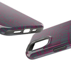 Slim Protective iPhone 16 ProMax Case With MagSafe, Dual-Layer Plum Geometric Design
