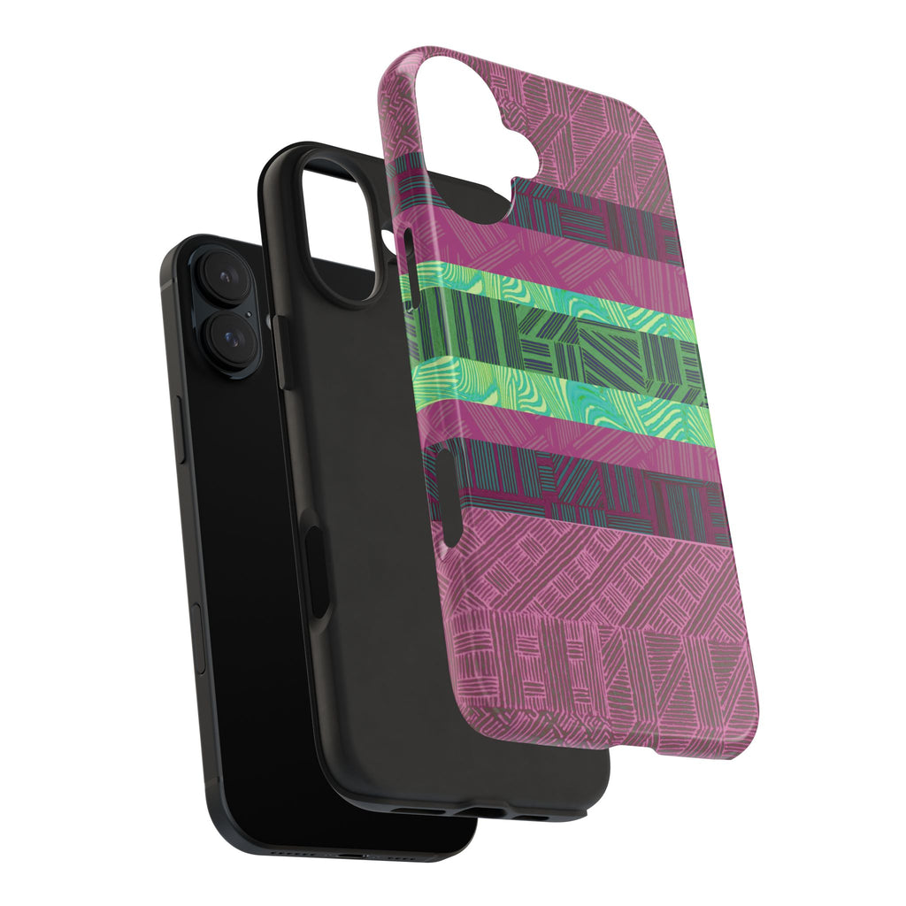 Fractyl Glossy Protective iPhone 18 Pro Max Case – Geometric Teal Shockproof Design