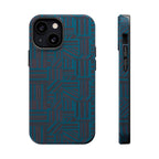 Impact Resistant Phone Case-20% OFF Entire Order, And Free Shipping, Teal Geometric MagSafe protective case side controls; impact resistant iphone 17 case-20% OFF Entire Order, and Free Shipping.