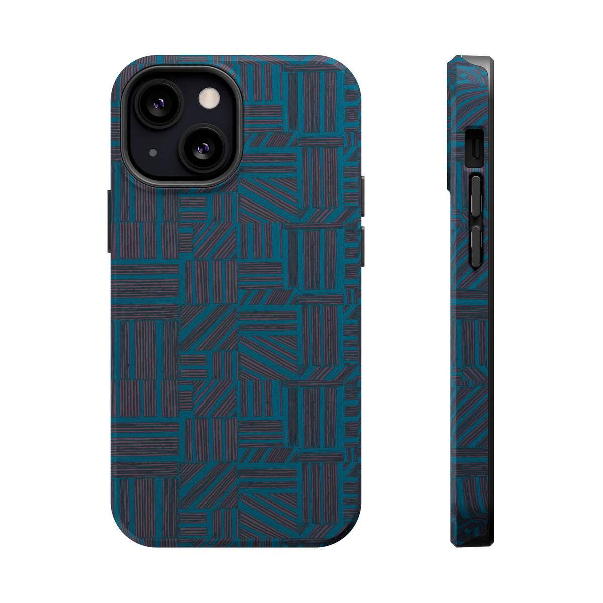 Impact Resistant Phone Case-20% OFF Entire Order, And Free Shipping, Teal Geometric MagSafe protective case side controls; impact resistant iphone 17 case-20% OFF Entire Order, and Free Shipping.
