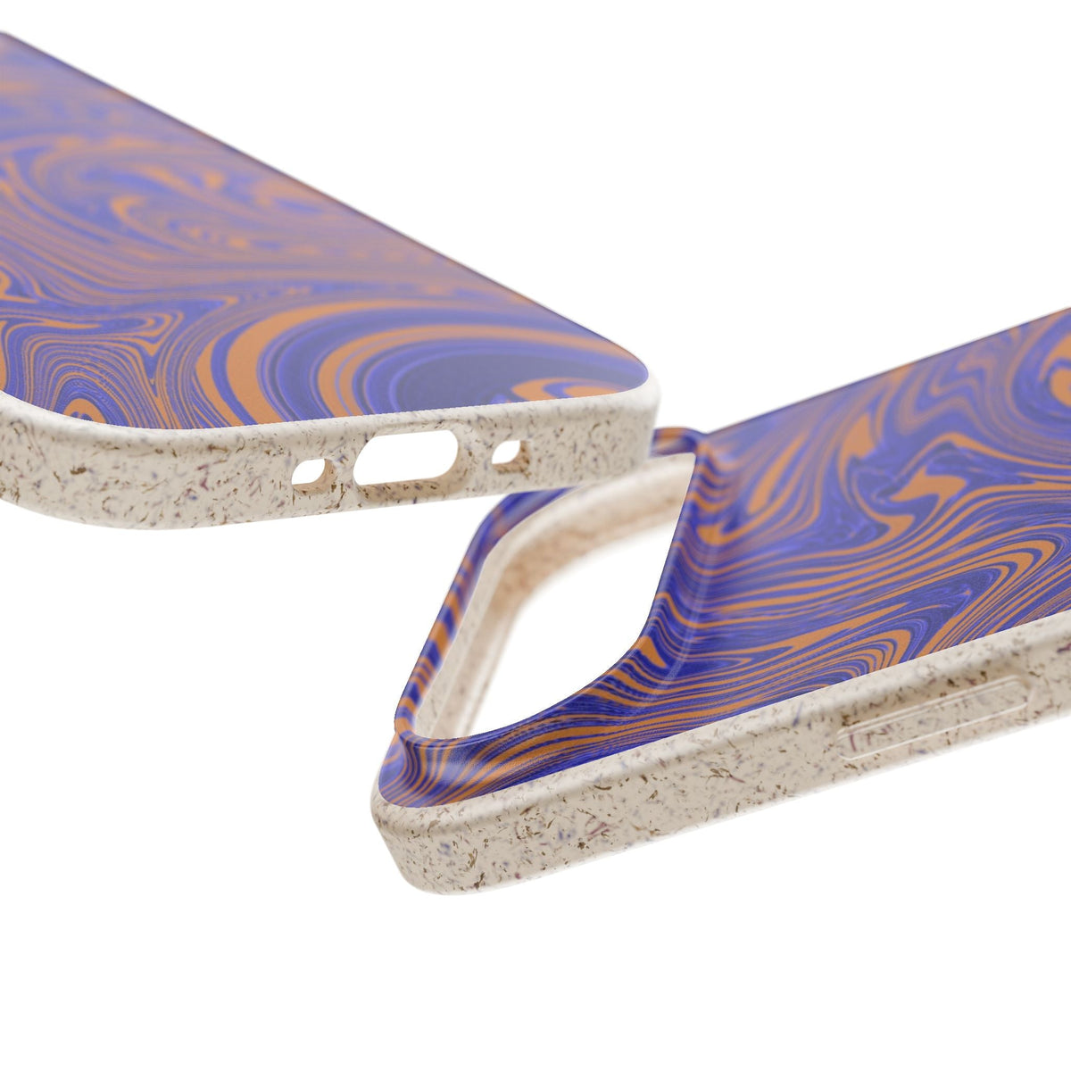 Biodegradable iPhone 17 Case – Purple Orange Marble Swirl Eco-Friendly Protection
