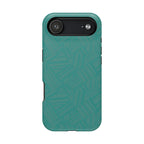 Magnetic Impact-Resistant Phone Case — Teal Geometric Protective Cover, magnetic iphone 18 pro case exploded dual-layer construction