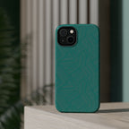 Magnetic Impact-Resistant Phone Case — Teal Geometric Protective Cover, magnetic iphone 18 pro case displayed in a modern setting