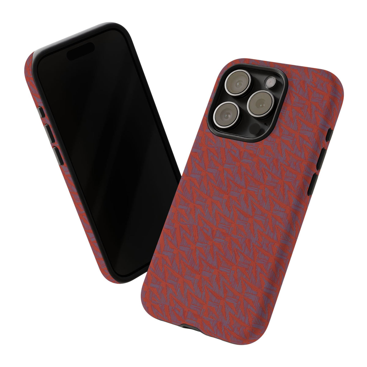 Wireless Charging iPhone 17 ProMax Case – Rugged Red Pebble Texture Shockproof Cover