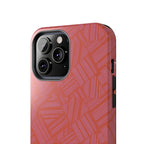 Tough Phone Case — Geometric Coral Pattern Protective Cover, shockproof iphone 18 pro case with detailed camera clearance