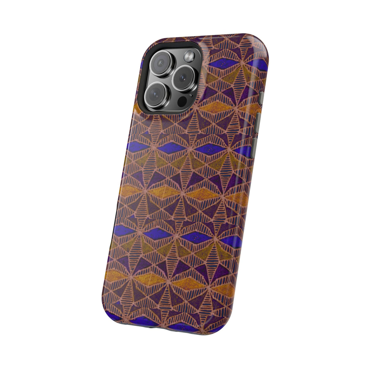 Fractyl Impact Resistant Iphone 16 Pro Case - Geometric Tribal Magnetic MagSafe Cover