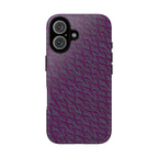 Purple Geometric Tough Phone Case — Protective Slim Phone Cover, slim protective case side profile, shockproof iphone 17 pro cover