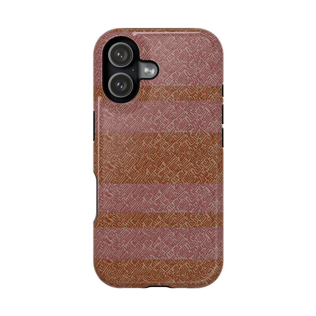 Striped Leather-Texture Magnetic Phone Case — Impact-Resistant iPhone Cover, protective striped wireless charging iphone 18 pro max case
