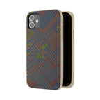 Biodegradable Phone Case — Earthy Geometric Plaid Eco-Friendly Cover, eco friendly phone case product image