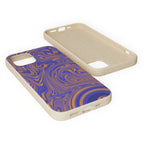 Biodegradable Marble Swirl Phone Case — Purple & Orange Eco-Friendly Protective Cover shown with raised edges; protective biodegradable case _CASETiFY5 alternative.