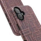 Impact Resistant Iphone 17 Pro Max Case - MagSafe Dual-Layer Geometric Brown Design