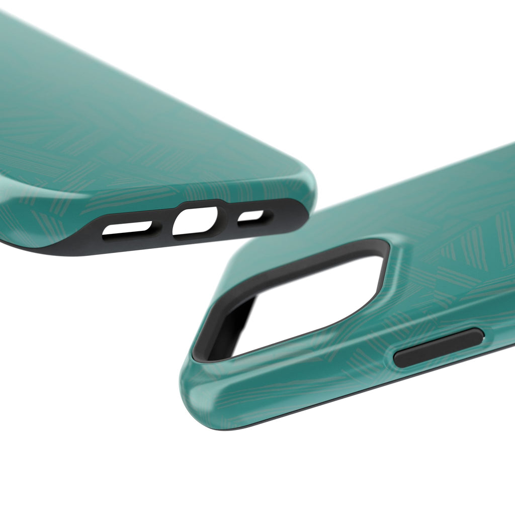 Magnetic iPhone 17 Pro Case – Teal Geometric MagSafe® Impact-Resistant Cover