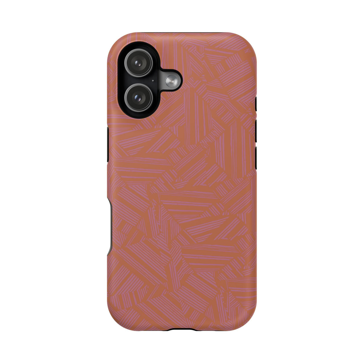 Protective iPhone 18 Pro Max Case With Terracotta Geometric MagSafe Impact Resistance