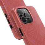 Tough Phone Case — Geometric Coral Pattern Protective Cover, shockproof iphone 18 pro case with triple-camera protection