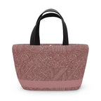 Insulated Geometric Pattern Lunch Bag — Dusty Rose Tote for Work & School. This cute lunch bag showcases a beautiful dusty rose color with a geometric pattern, making it the perfect insulated lunch bag for work or school. A versatile lunch bag suitable for kids or as a picnic lunch bag.