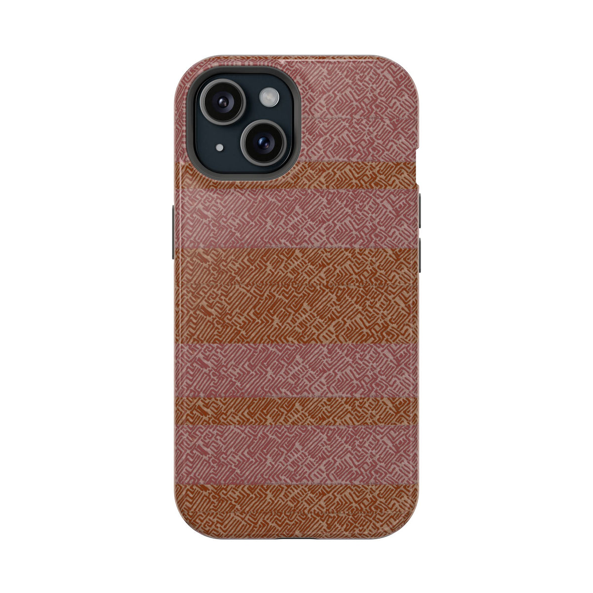 Striped Leather-Texture Magnetic Phone Case — Impact-Resistant iPhone Cover, camera-cutout wireless charging iphone 18 pro max case