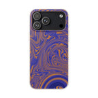 Biodegradable Marble Swirl Phone Case — Purple & Orange Eco-Friendly Protective Cover with clean button access; protective biodegradable case _CASETiFY5 alternative.