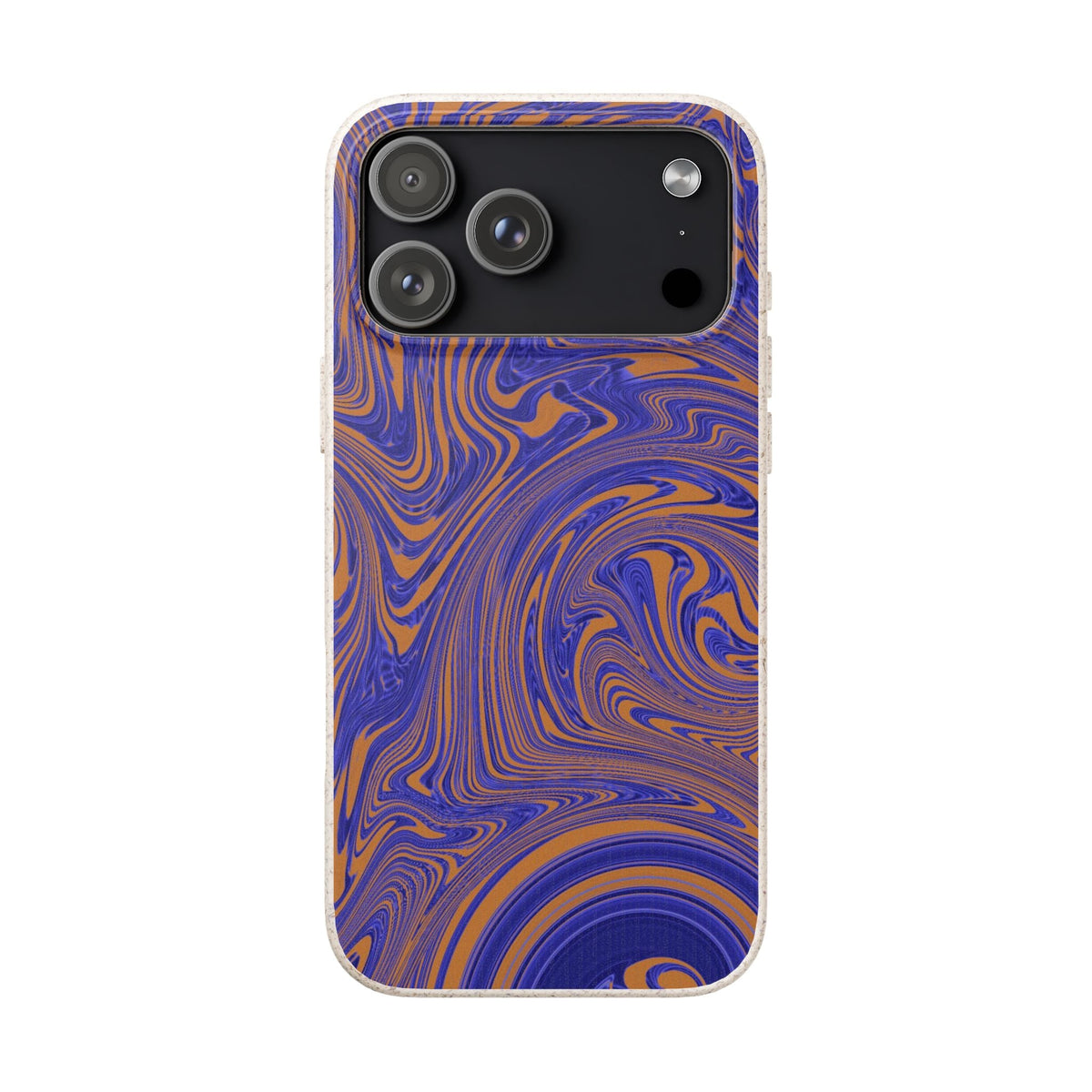 Biodegradable Marble Swirl Phone Case — Purple & Orange Eco-Friendly Protective Cover with clean button access; protective biodegradable case _CASETiFY5 alternative.