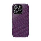 Purple Geometric Tough Phone Case — Protective Slim Phone Cover, detailed geometric rear print, shockproof iphone 17 pro cover