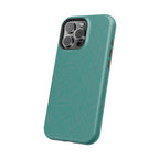 Magnetic iPhone 17 Pro Case – Teal Geometric MagSafe® Impact-Resistant Cover
