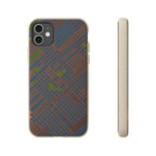 Biodegradable Phone Case — Earthy Geometric Plaid Eco-Friendly Cover, eco friendly phone case product image