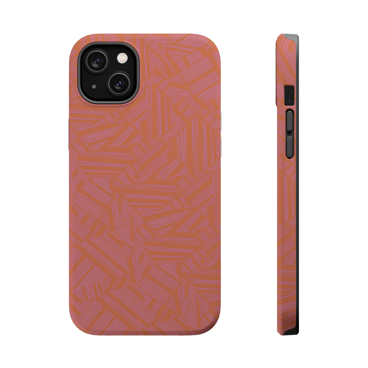 Protective iPhone 18 Pro Max Case With Terracotta Geometric MagSafe Impact Resistance