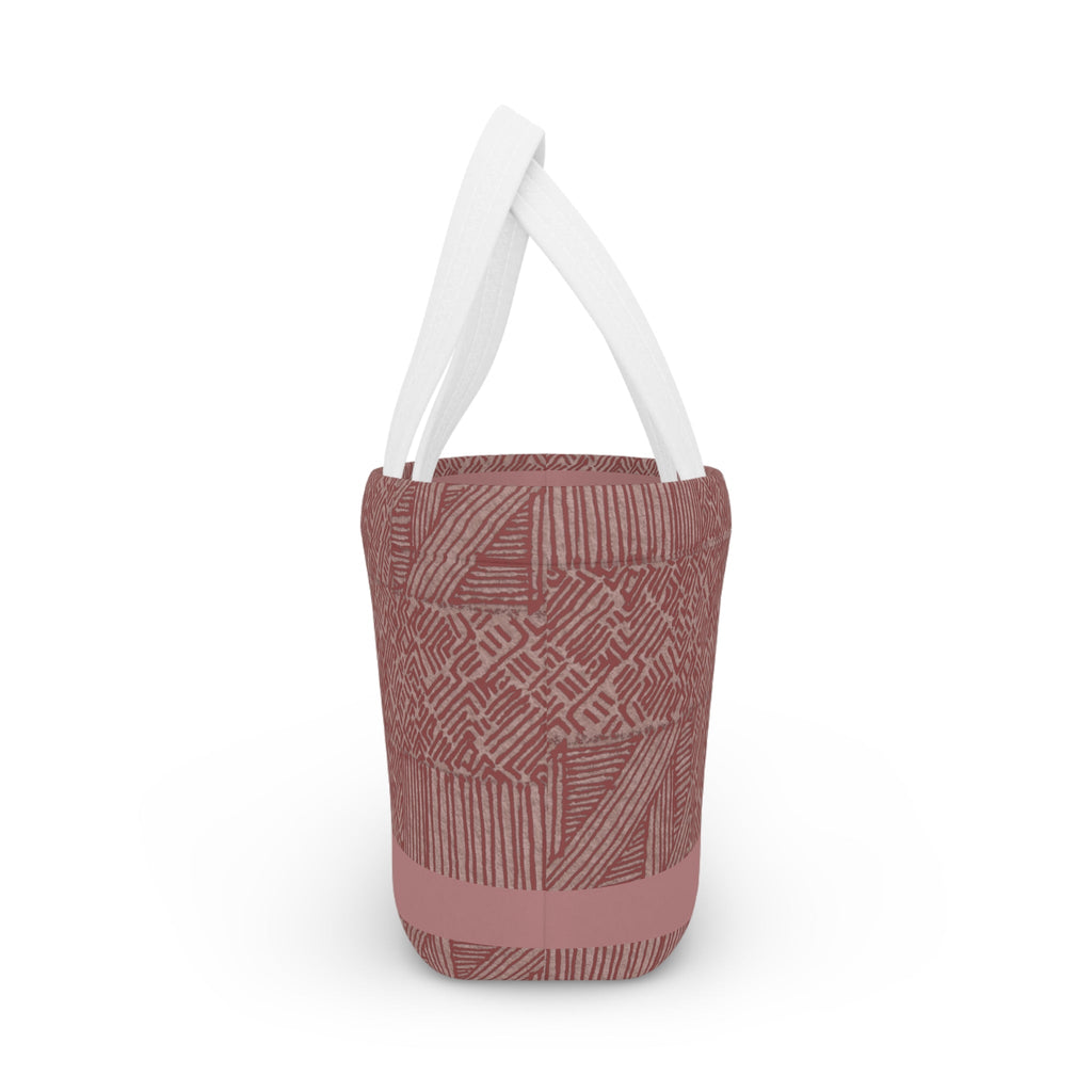 Insulated Geometric Pattern Lunch Bag — Dusty Rose Tote for Work & School. This unique and spacious lunch bag offers a contemporary design in dusty rose, making it the ideal insulated lunch bag for anyone. Whether for work or school, it stands out as a cute lunch bag and practical everyday lunch solution.
