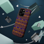 Phone Case — Geometric Tribal Pattern Magnetic Impact-Resistant Case, Fractyl impact resistant iphone 16 pro case displayed upright in a home interior with its bold tribal print.