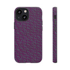 Purple Geometric Tough Phone Case — Protective Slim Phone Cover, rear case view with full-wrap print, shockproof iphone 17 pro cover