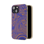 Biodegradable iPhone 17 Case – Purple Orange Marble Swirl Eco-Friendly Protection