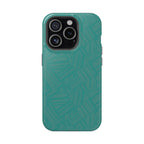 Magnetic Impact-Resistant Phone Case — Teal Geometric Protective Cover, magnetic iphone 18 pro case protective camera opening